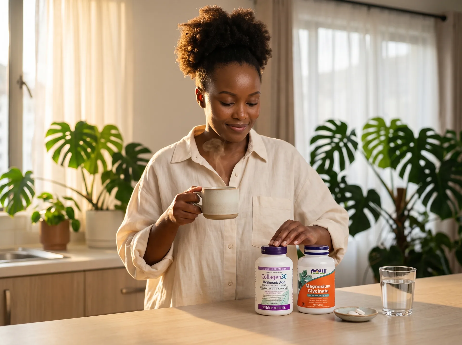 Daily supplements: Webber Naturals Collagen30 and NOW Magnesium Glycinate