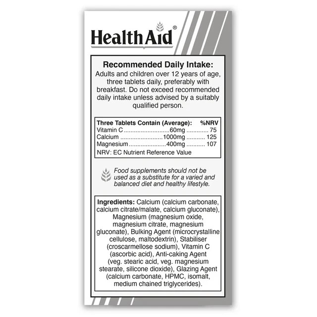 HEALTH AID MAGNESIUM & CALCIUM 90'S (2)