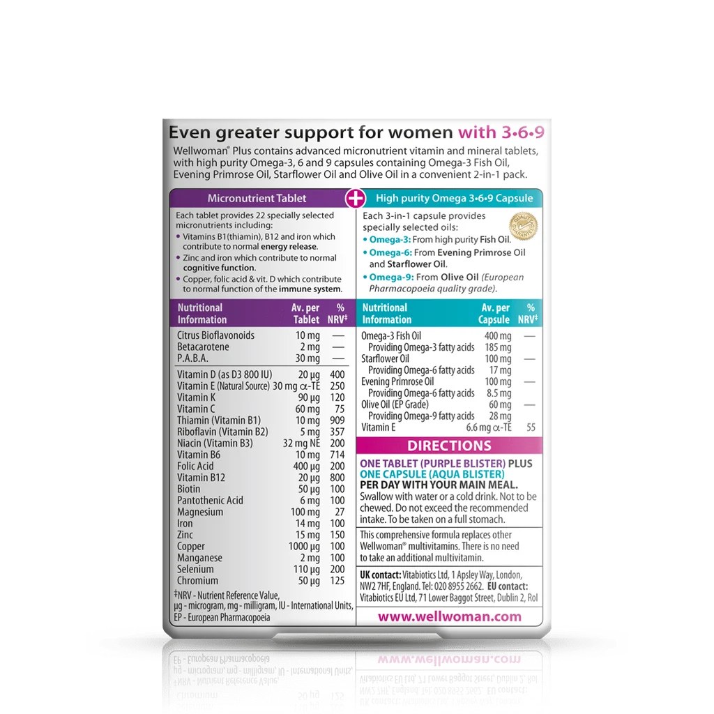 VITABIOTICS WELLWOMAN PLUS OMEGA 3-6-9 CAPS[FULL PACK] (3)