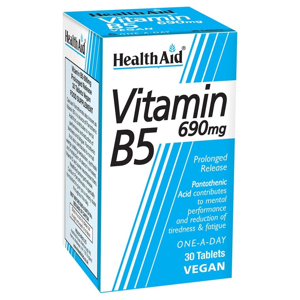 HEALTH AID VITAMIN B5 CALCIUM PANTOTHENATE 690MG 30'S (2)