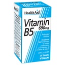 HEALTH AID VITAMIN B5 CALCIUM PANTOTHENATE 690MG 30'S (2)