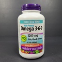 WEBBER NATURALS OMEGA 3-6-9 1200MG FISH,FLAX & BORAGE 150 SOFTGELS (2)