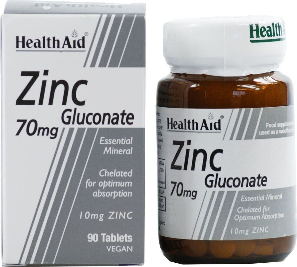 HEALTH AID ZINC GLUCONATE 70MG 90'S (2)