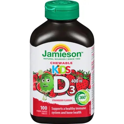 JAMIESON KIDS CHEWABLE D3 400IU TABLETS 100'S (3)