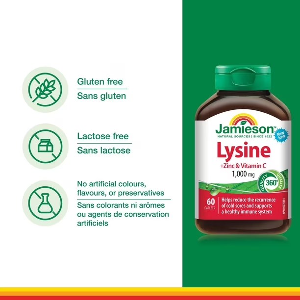 JAMIESON LYSINE 1000MG CAPS 60'S (2)