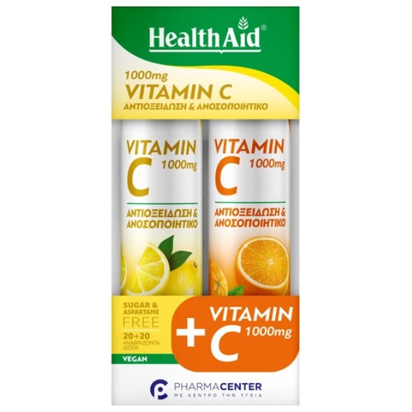 HEALTH AID VITAMIN C EFF 1G LEMON 20'S (2)