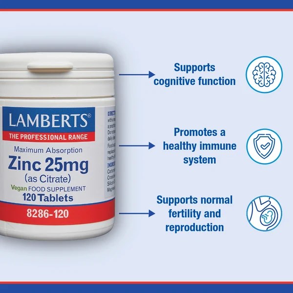 LAMBERTS ZINC CITRATE 25MG TABS 120'S (2)