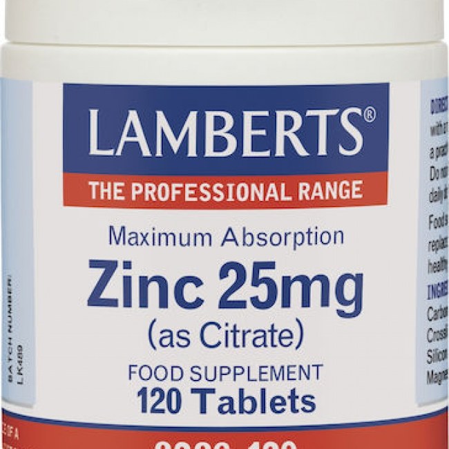 LAMBERTS ZINC CITRATE 25MG TABS 120'S (3)
