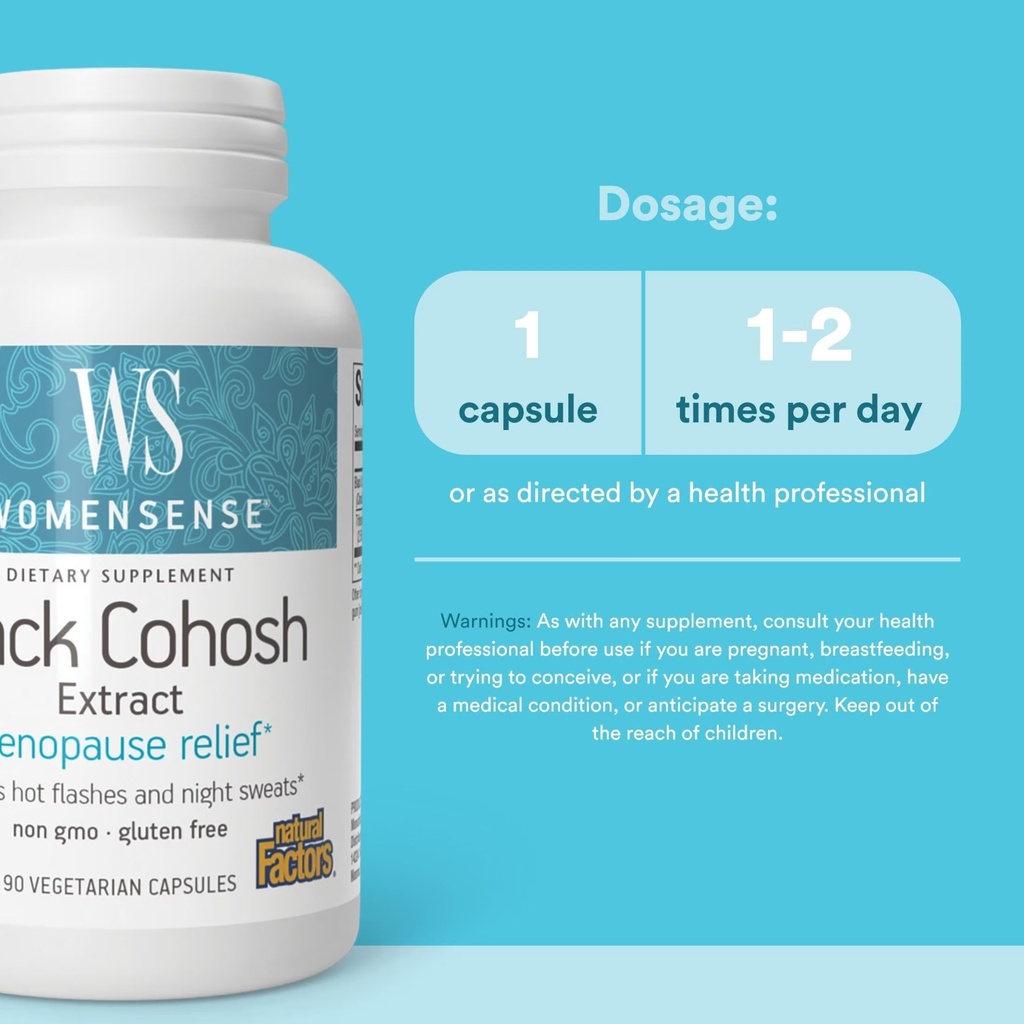 NATURAL FACTORS BLACK COHOSH 40MG VCAP 90'S (2)