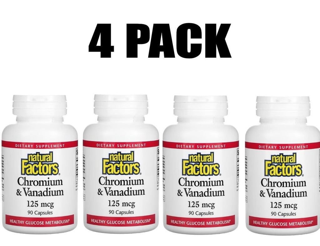 NATURAL FACTORS CHROM & VANADIUM 125MCG CAP 90 (2)