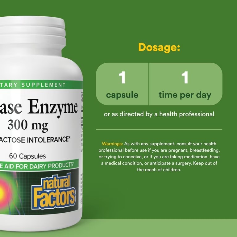 NATURAL FACTORS LACTASE ENZYME CAP 60'S (3)
