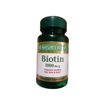 NATURE'S BOUNTY BIOTIN 1000MCG COATED TABS 100'S (3)