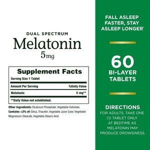 NATURE'S BOUNTY DUAL SPECTRUM MELATONIN 5MG BI-LAYER 60'S (3)