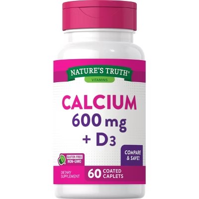 NATURE'S TRUTH CALCIUM 600MG+D3 COATED CAPS 60'S (2)