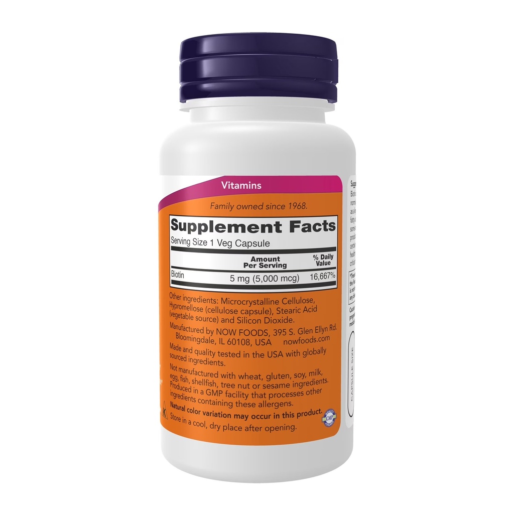 NOW BIOTIN 5000MCG CAPS 60'S (4)