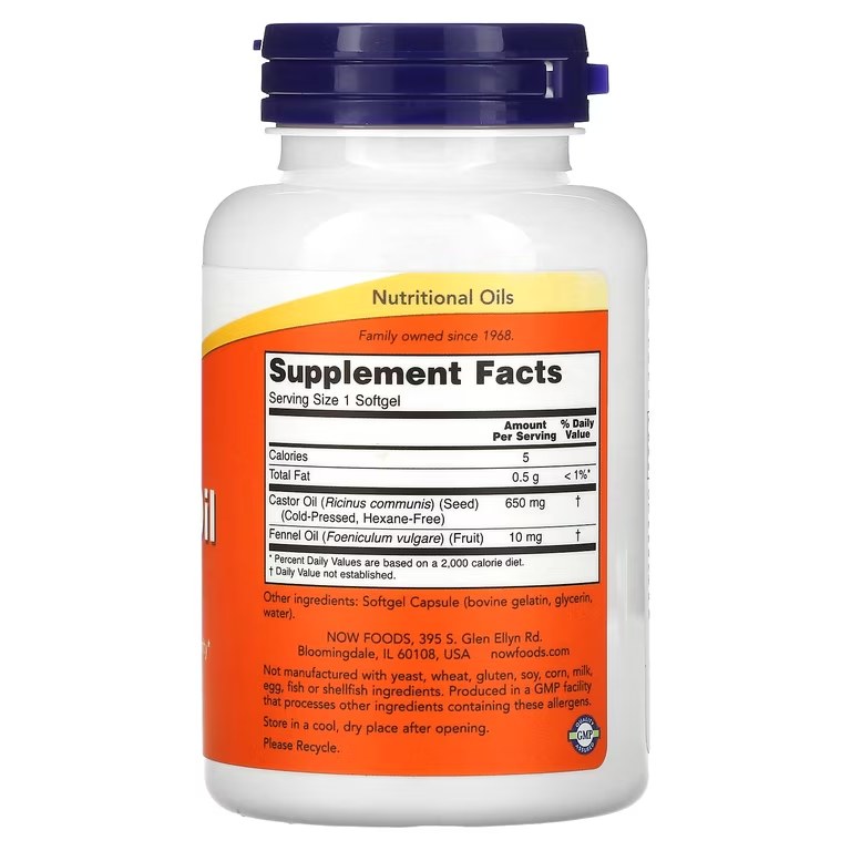 NOW CASTOR OIL SOFTGELS 120'S (2)
