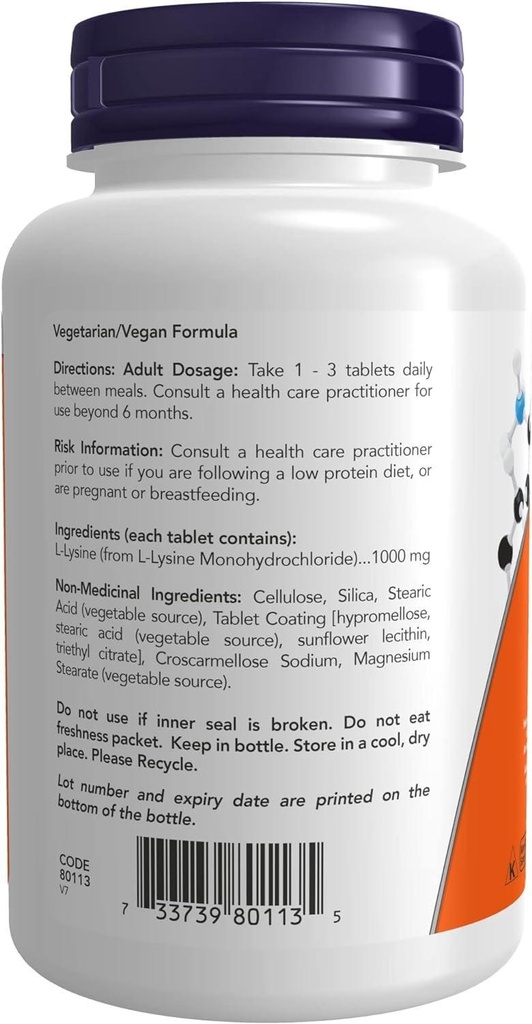 NOW L LYSINE 1000MG TABS 100'S (3)