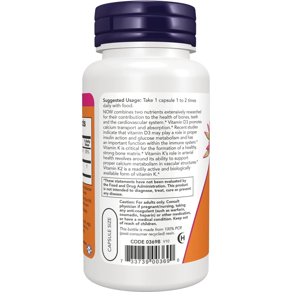 NOW VITAMIN D3 & K2 VCAPS 120'S (2)