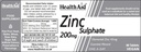 HEALTH AID ZINC SULPHATE 200MG 90'S (2)