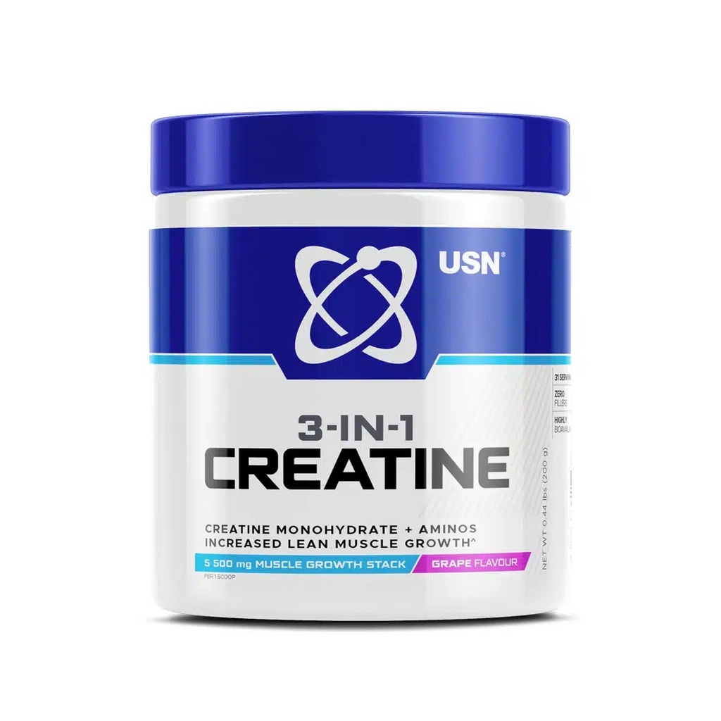 USN 3-IN-1 CREATINE MONOHYDRATE & AMINOS 200G (ASSORTED) (2)