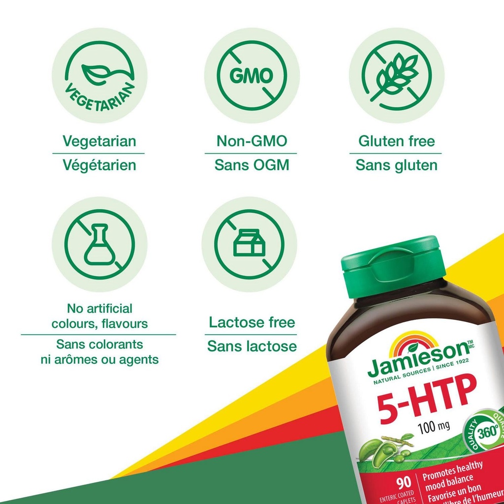 JAMIESON 5-HTP 100MG CAPLETS 90'S (4)