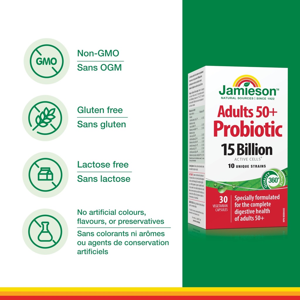 JAMIESON ADULT 50+PROBIOTIC COMPLEX VEGETARIAN CAPS 30'S (4)