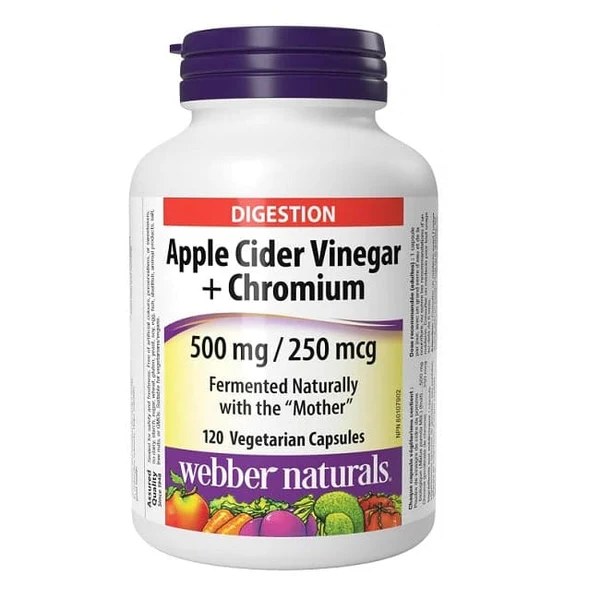 JAMIESON APPLE CIDER VINEGAR + CHROMIUM CAPLETS 120'S (4)
