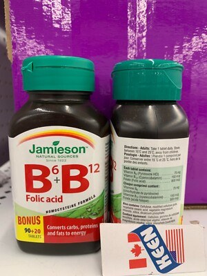JAMIESON B6 + B12 FOLIC ACID TABS 110'S (4)