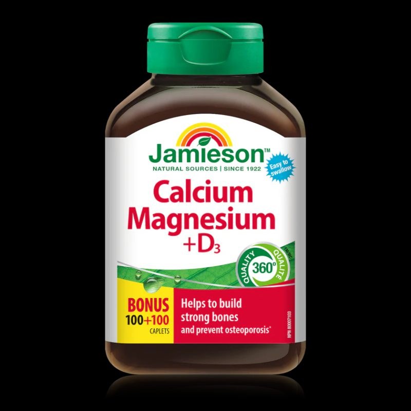 JAMIESON CALCIUM MAGNESIUM +VITAMIN D3 CAPLETS 200'S (3)