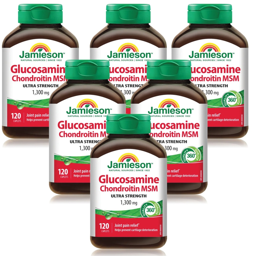 JAMIESON GLUCOSAMINE CHONDROITIN MSM CAPLETS 120'S (3)