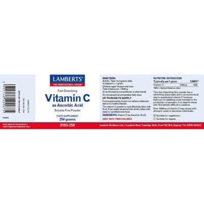 LAMBERTS VITAMIN C ASCORBIC ACID 250G (4)