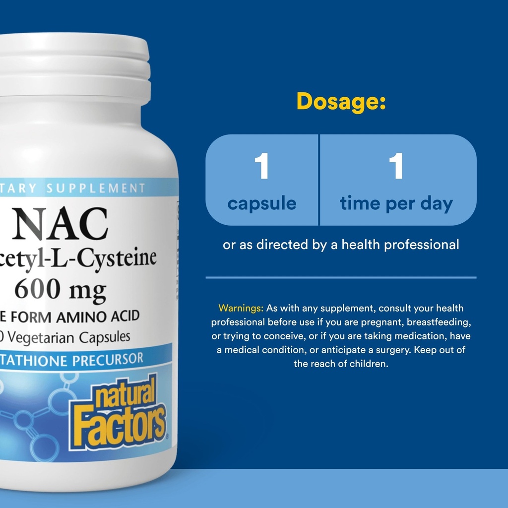 NATURAL FACTORS N-ACETYL(NAC) 600MG CAP 60 (2)