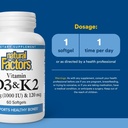 NATURAL FACTORS VITAMIN K+D 120MCG/1000 IU Sg60 (4)