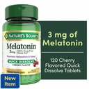 NATURE'S BOUNTY MELATONIN 3MG QUICK DISSOLVE TABS 120'S (2)
