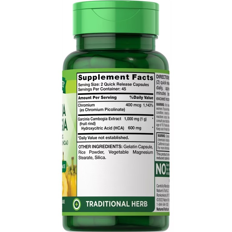 NATURE'S TRUTH GARCINIA CAMBOGIA+CHROMIUM PICOLINATE-90'S (3)