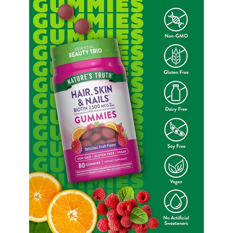 NATURE'S TRUTH HAIR, SKIN AND NAILS GUMMIES 80'S (2)