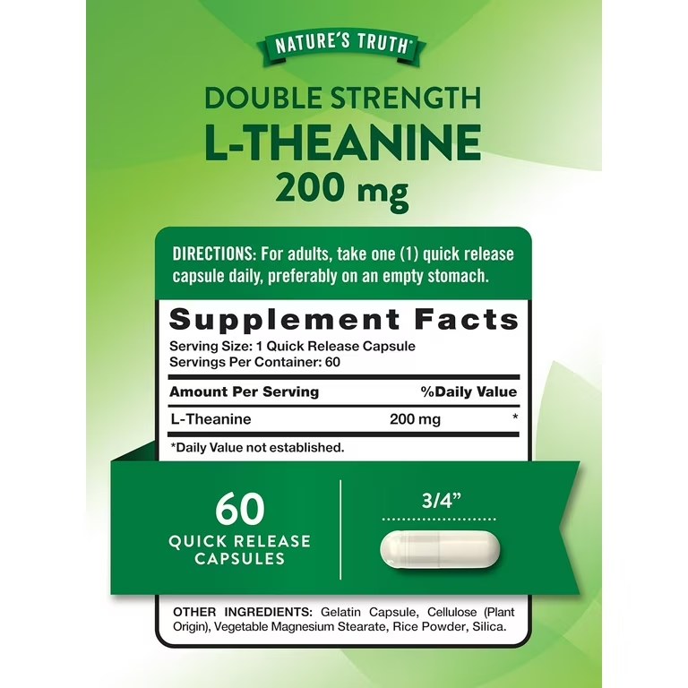 NATURE'S TRUTH L-THEANINE 200MG -60'S (3)
