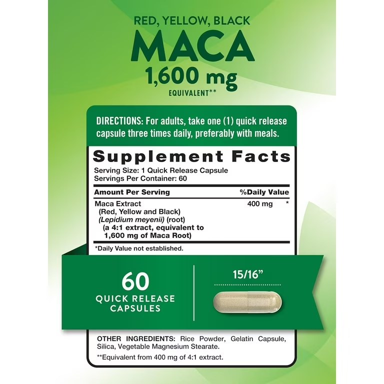 NATURE'S TRUTH MACA 1600MG 60'S CAPS (2)