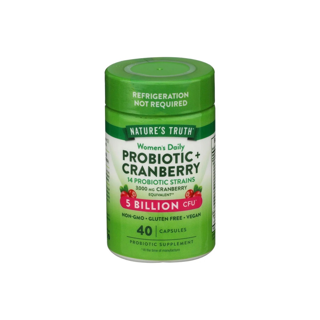 NATURE'S TRUTH WOMEN'S DAILY PROBIOTIC+CRANBERRY CAPS 40'S (3)
