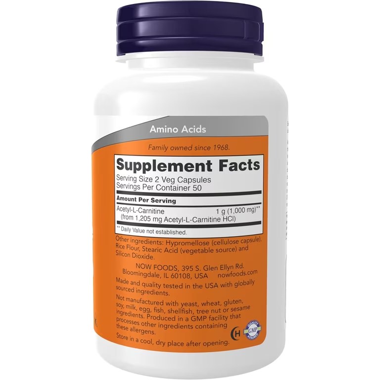 NOW ACETYL L CARNITINE 500MG CAPS 50S (3)
