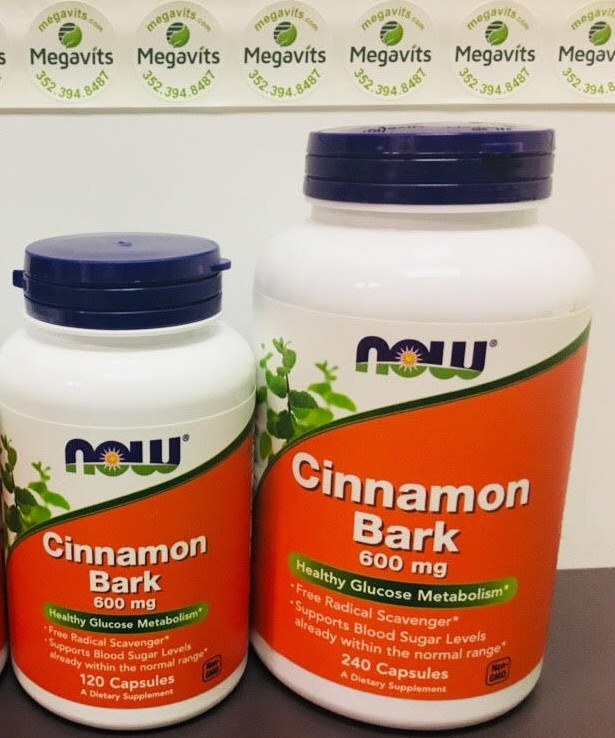 NOW CINNAMON BARK 600MG CAPS (3)