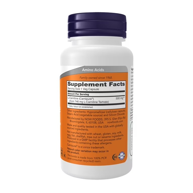 NOW L CARNITINE 500MG CAPS 60S (4)