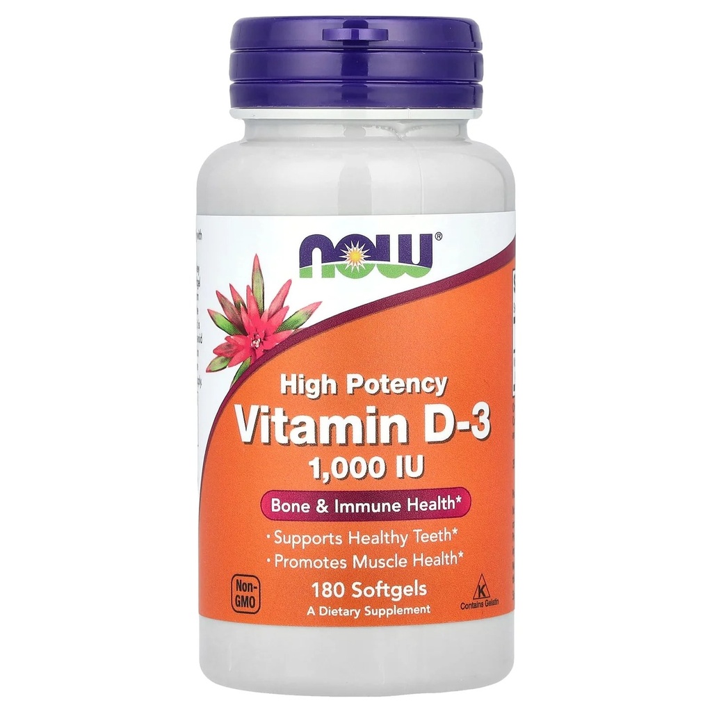 NOW VITAMIN D3 1000I.U 180'S (4)