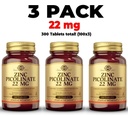 SOLGAR ZINC PICOLINATE TABS 100S (3)