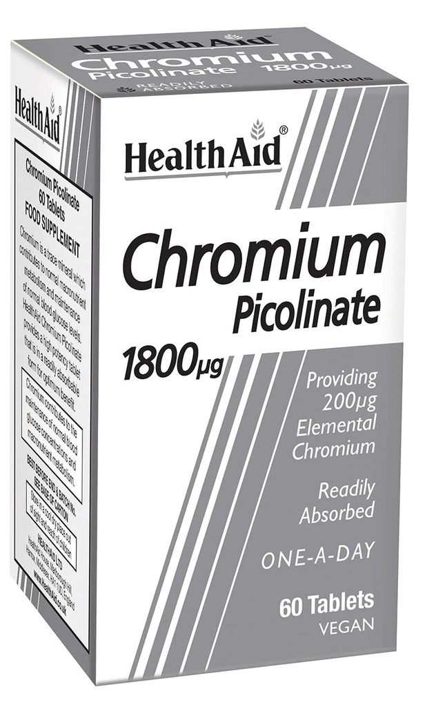 HEALTH AID CHROMIUM PICOLINATE 1800UG 60'S (2)