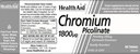 HEALTH AID CHROMIUM PICOLINATE 1800UG 60'S