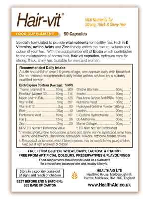 [JPR-0086] HEALTH AID HAIRVIT 90'S B/P