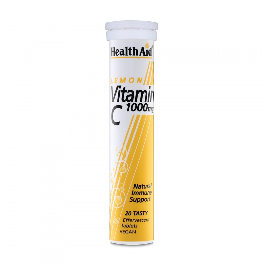 [JPR-0118] HEALTH AID VITAMIN C EFF 1G LEMON 20'S