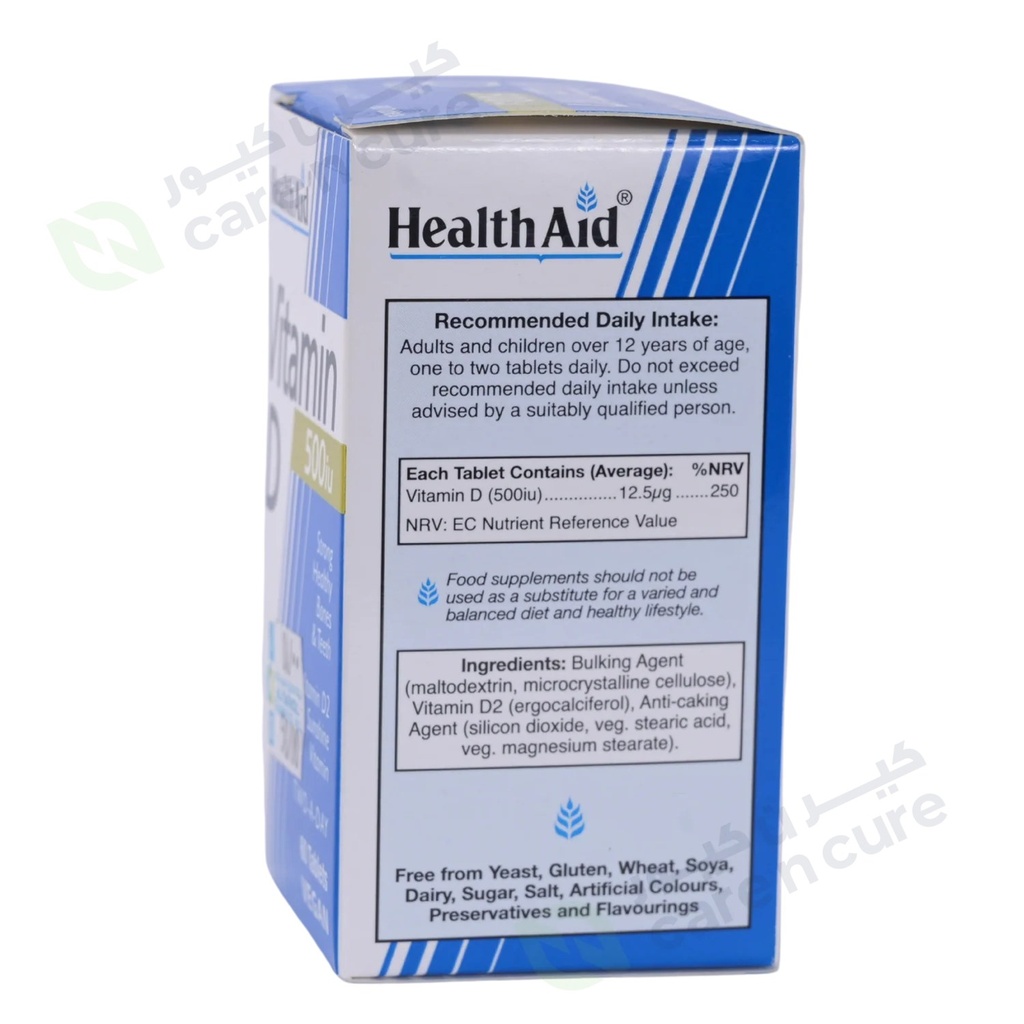 [JPR-0120] HEALTH AID VITAMIN D 500IU 1*60'S  (VIT D2)