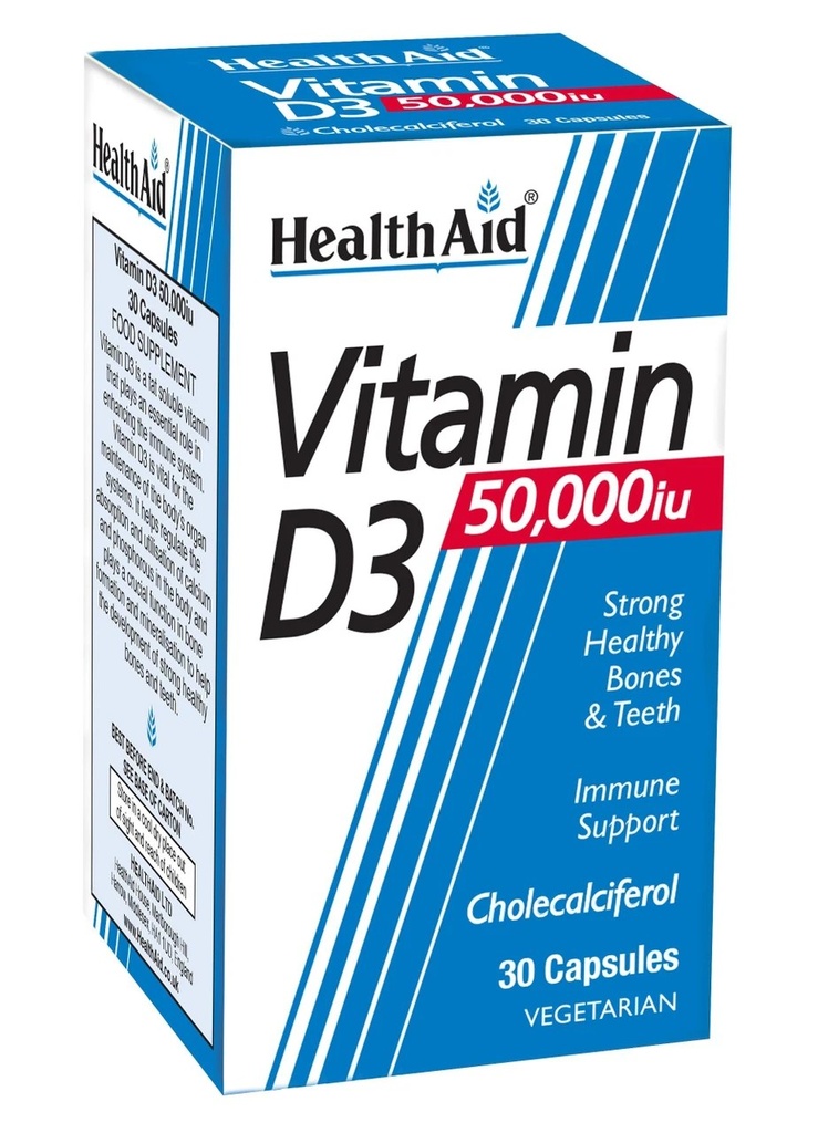 [JPR-0122] HEALTH AID VITAMIN D3 50,000IU 1*30'S
